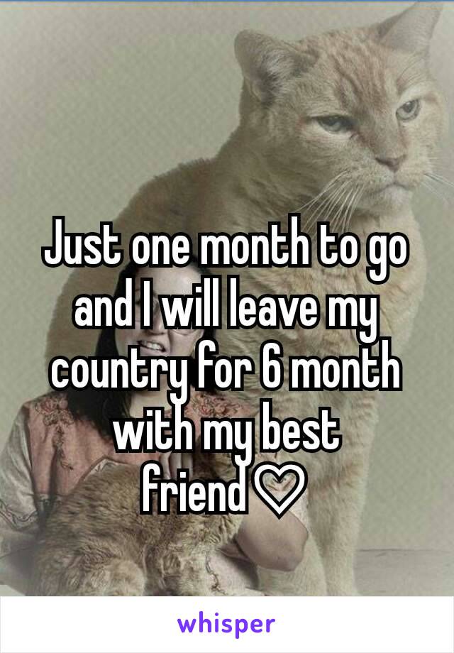 Just one month to go and I will leave my country for 6 month with my best friend♡
