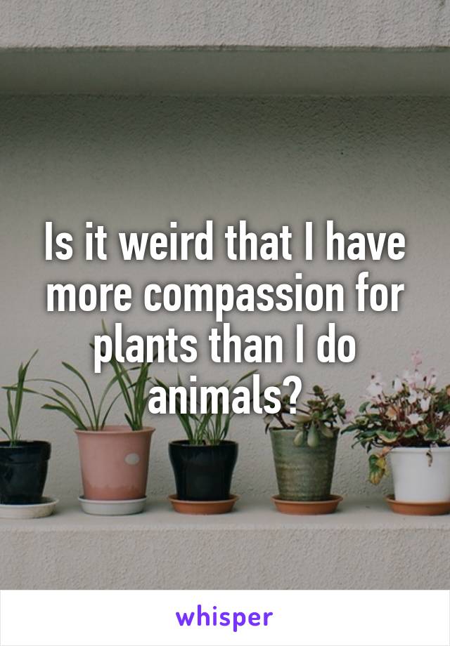 Is it weird that I have more compassion for plants than I do animals?