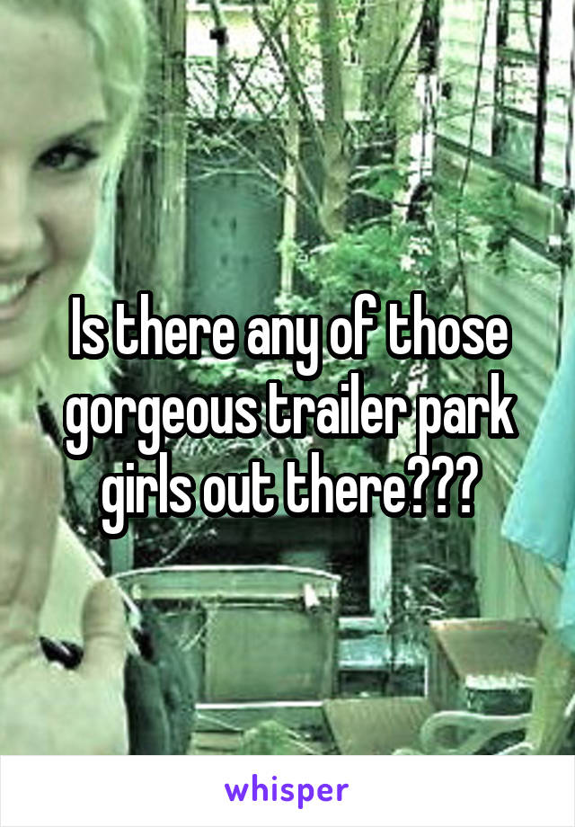 Is there any of those gorgeous trailer park girls out there???