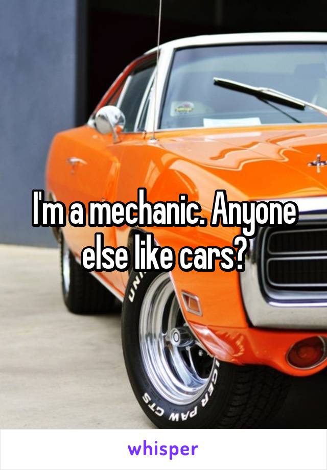 I'm a mechanic. Anyone else like cars?