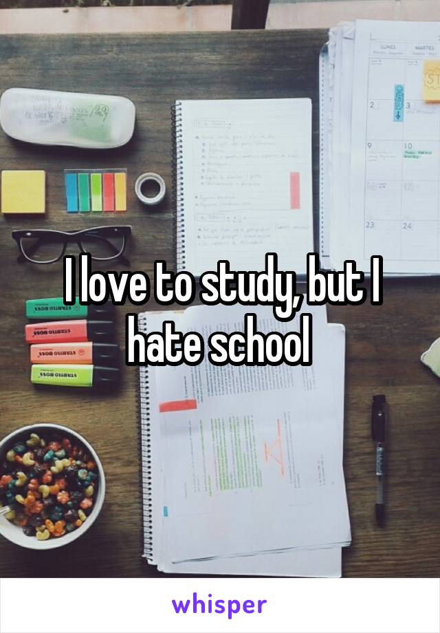 I love to study, but I hate school 
