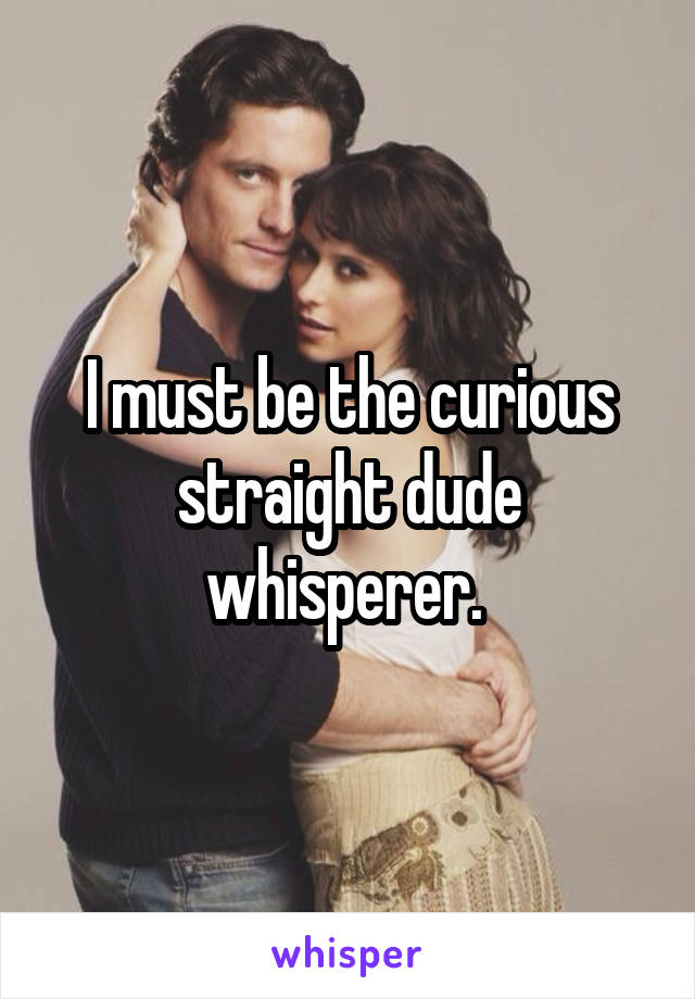I must be the curious straight dude whisperer. 