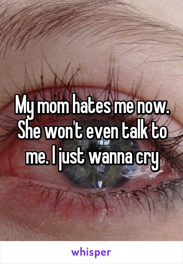 My mom hates me now. She won't even talk to me. I just wanna cry