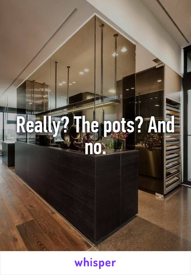 Really? The pots? And no.