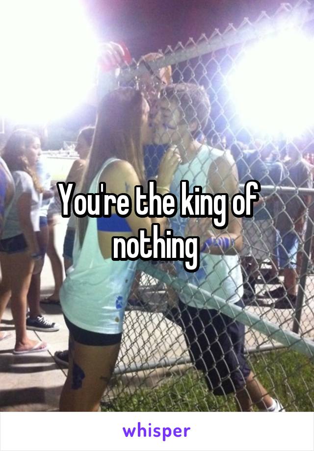 You're the king of nothing 