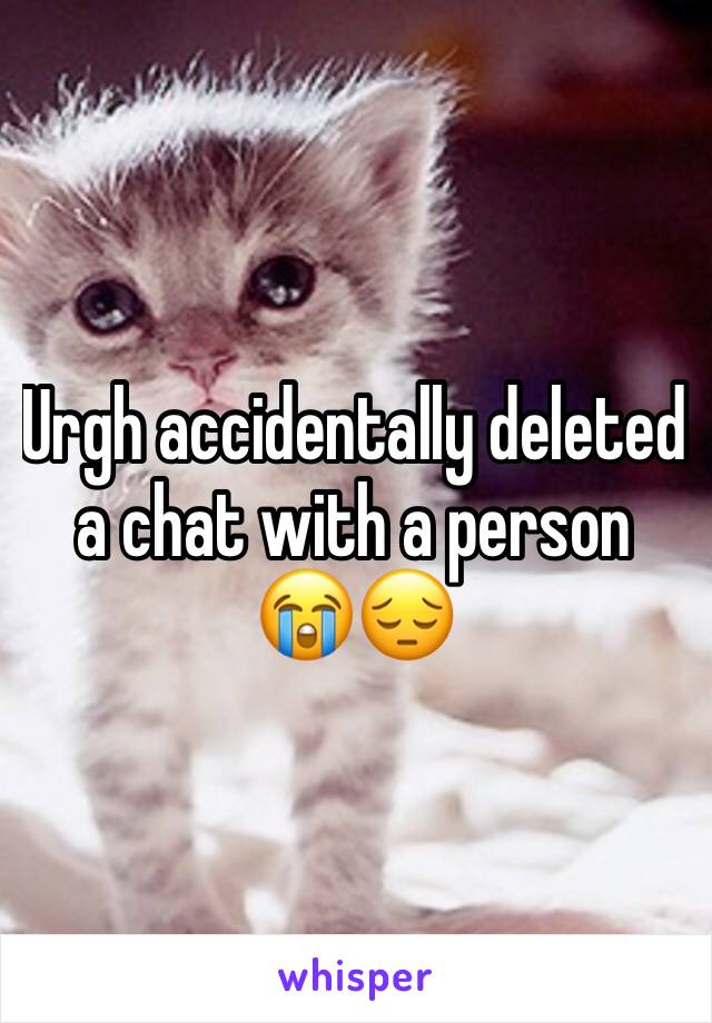 Urgh accidentally deleted a chat with a person 😭😔