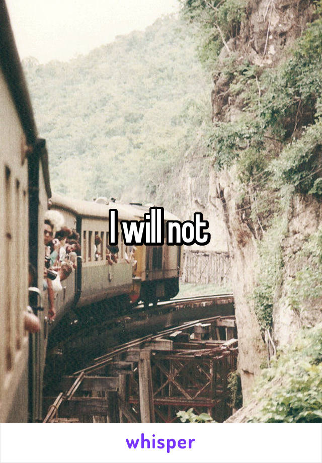 I will not 