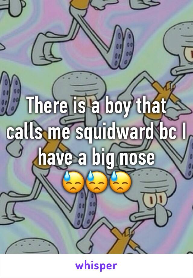 There is a boy that calls me squidward bc I have a big nose
😓😓😓