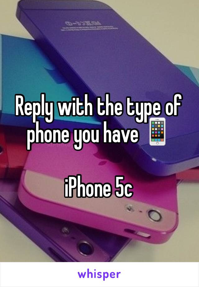 Reply with the type of phone you have 📱

iPhone 5c 