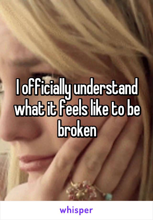 I officially understand what it feels like to be broken