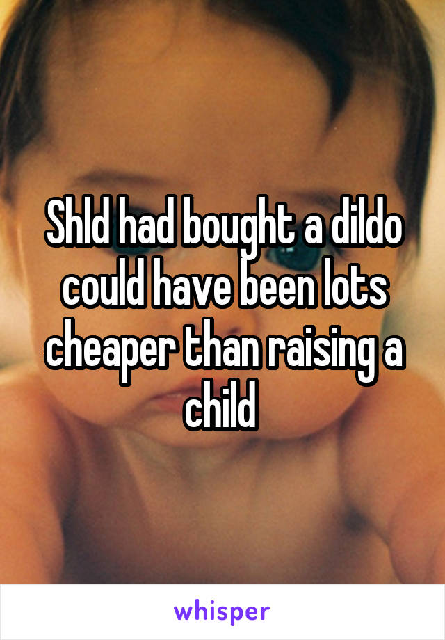Shld had bought a dildo could have been lots cheaper than raising a child 