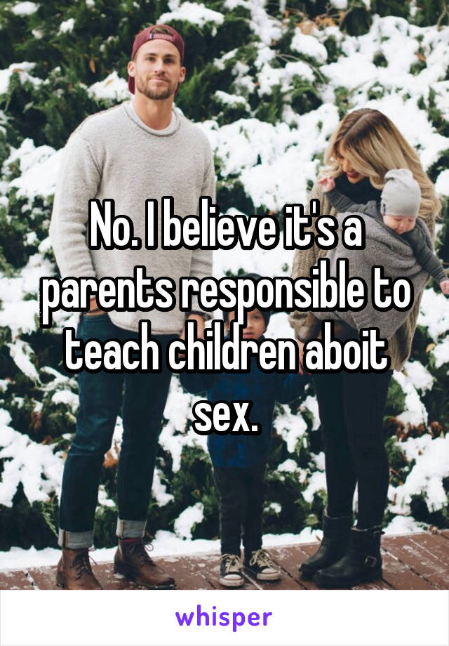 No. I believe it's a parents responsible to teach children aboit sex.