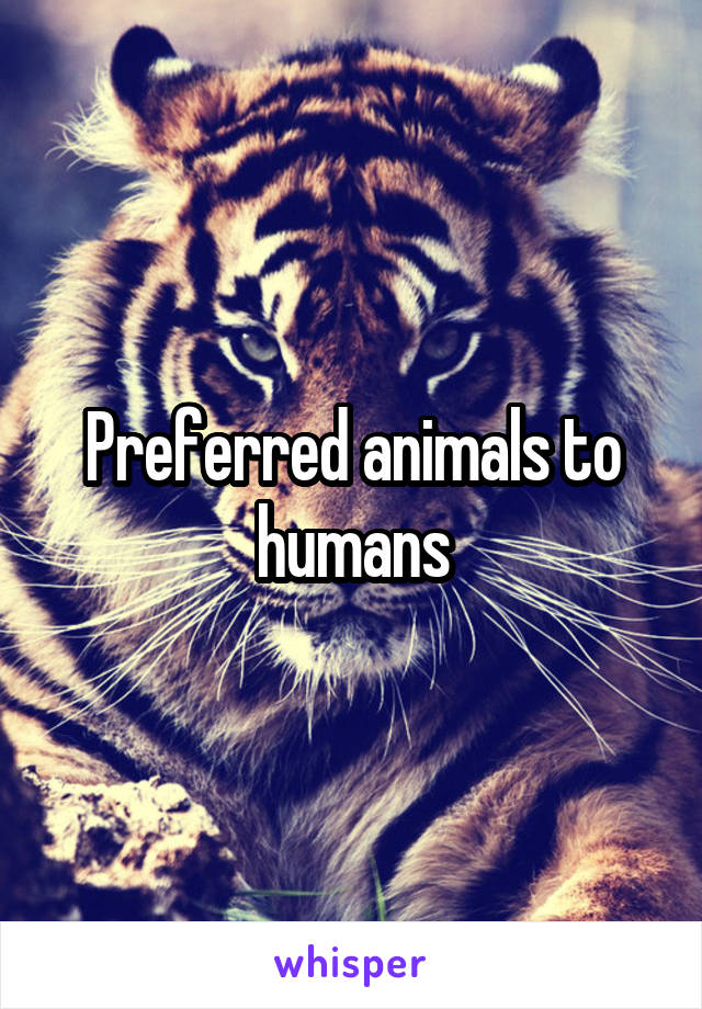 Preferred animals to humans