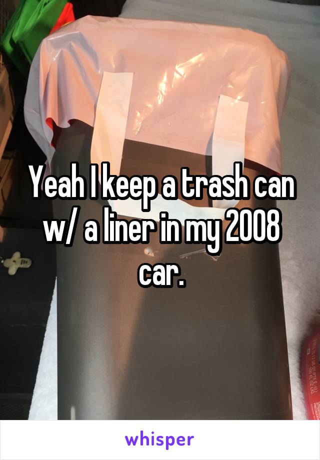 Yeah I keep a trash can w/ a liner in my 2008 car.