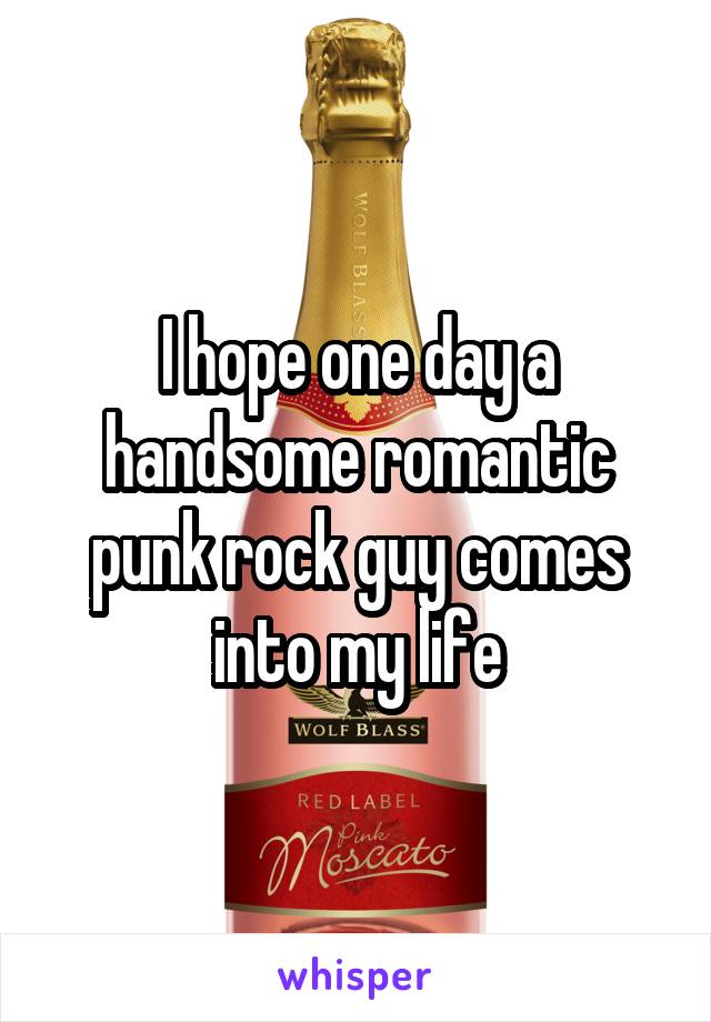 I hope one day a handsome romantic punk rock guy comes into my life
