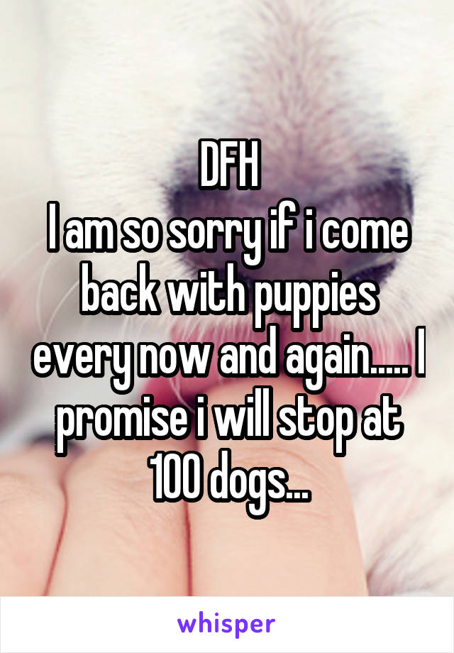 DFH
I am so sorry if i come back with puppies every now and again..... I promise i will stop at 100 dogs...