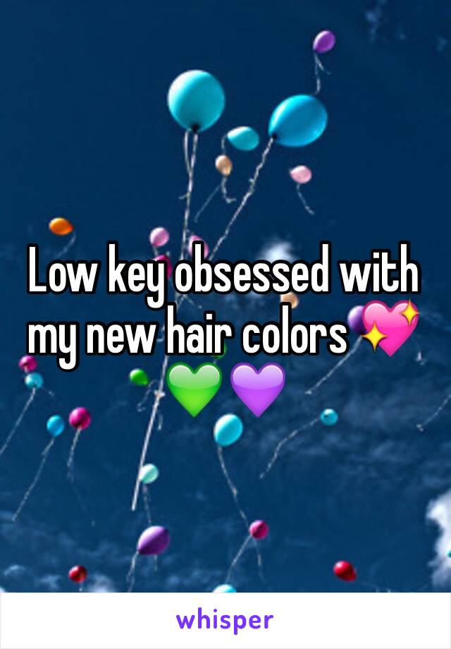 Low key obsessed with my new hair colors 💖💚💜