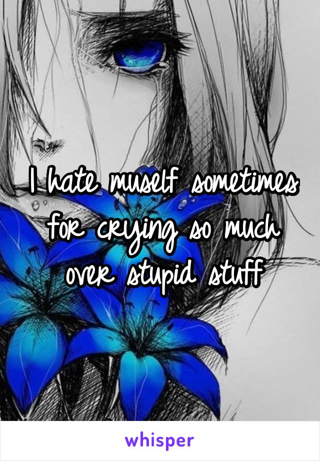 I hate muself sometimes for crying so much over stupid stuff