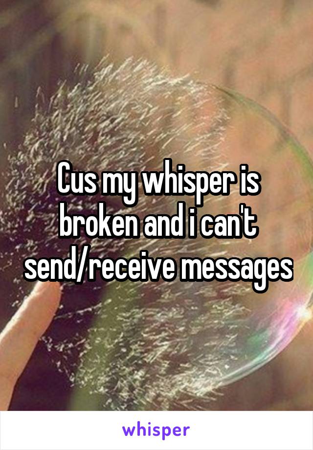 Cus my whisper is broken and i can't send/receive messages