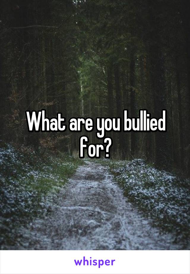What are you bullied for?