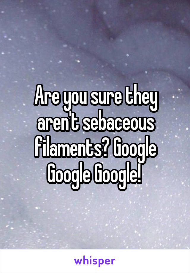 Are you sure they aren't sebaceous filaments? Google Google Google! 