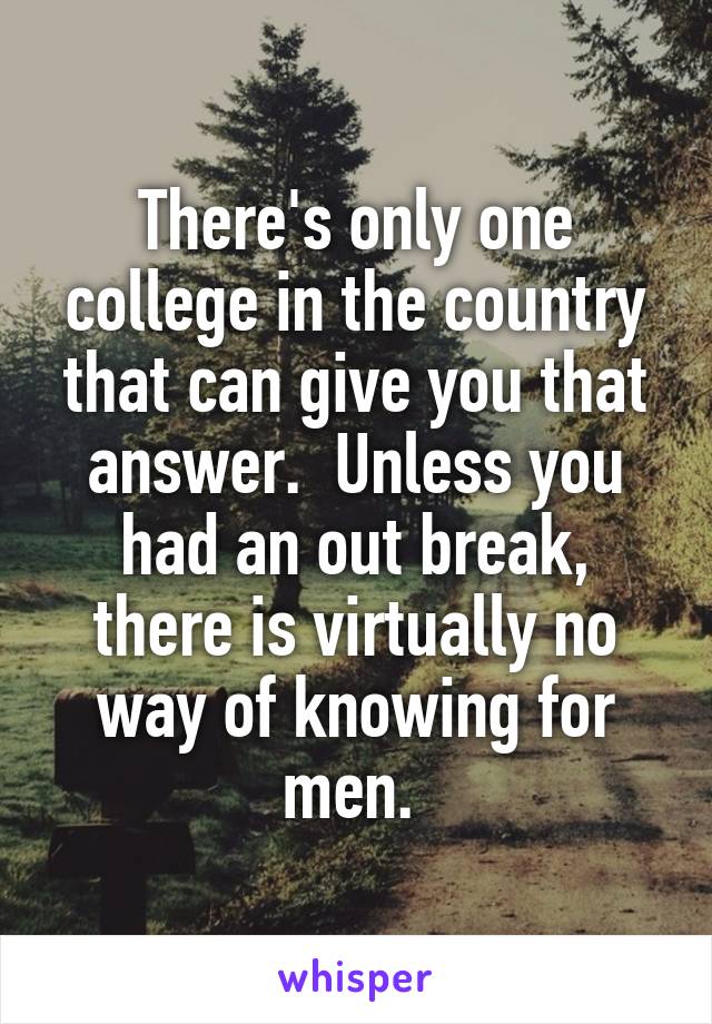 There's only one college in the country that can give you that answer.  Unless you had an out break, there is virtually no way of knowing for men. 