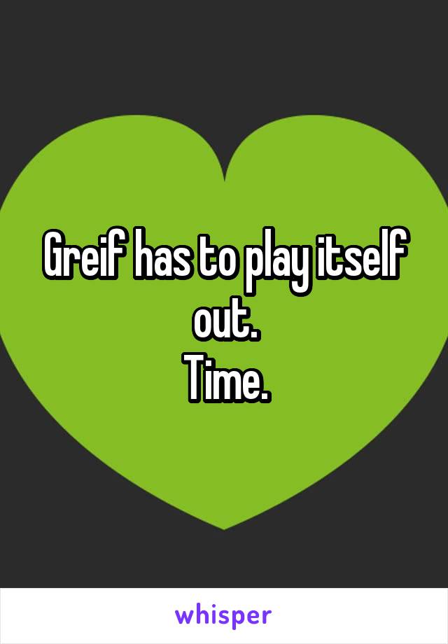 Greif has to play itself out.
Time.