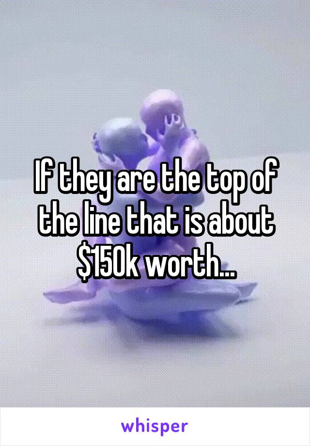 If they are the top of the line that is about $150k worth...