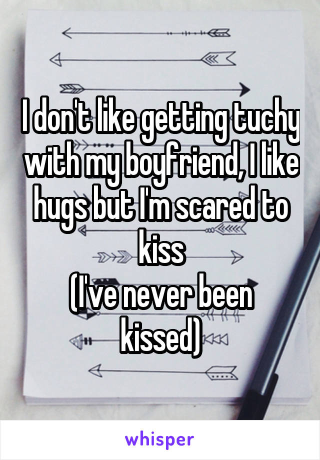 I don't like getting tuchy with my boyfriend, I like hugs but I'm scared to kiss
(I've never been kissed)