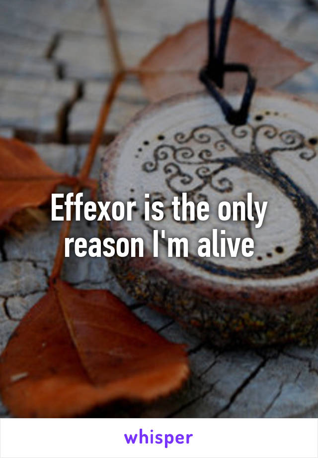 Effexor is the only reason I'm alive