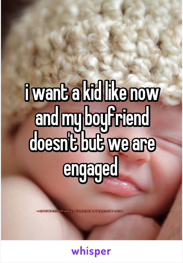 i want a kid like now and my boyfriend doesn't but we are engaged 