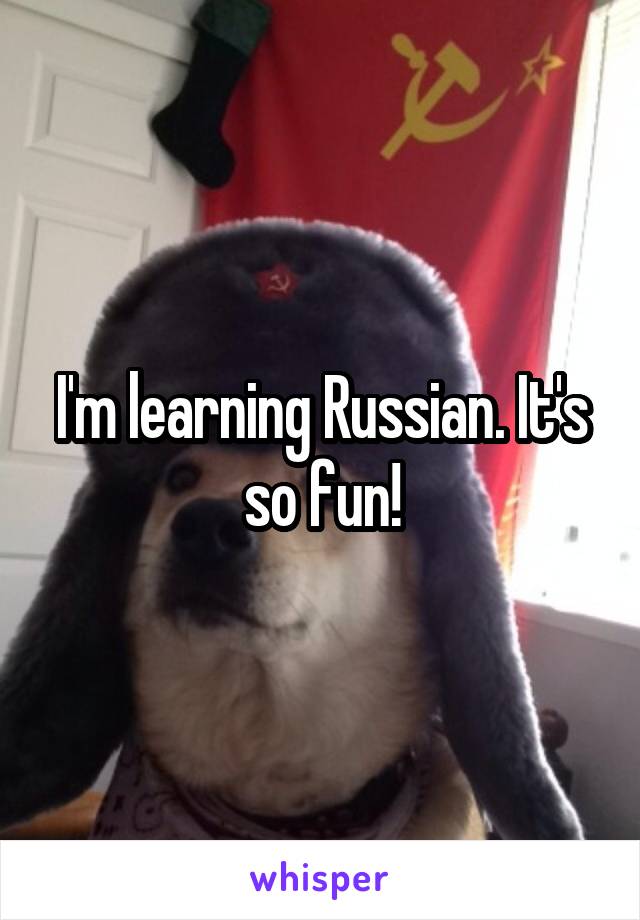 I'm learning Russian. It's so fun!