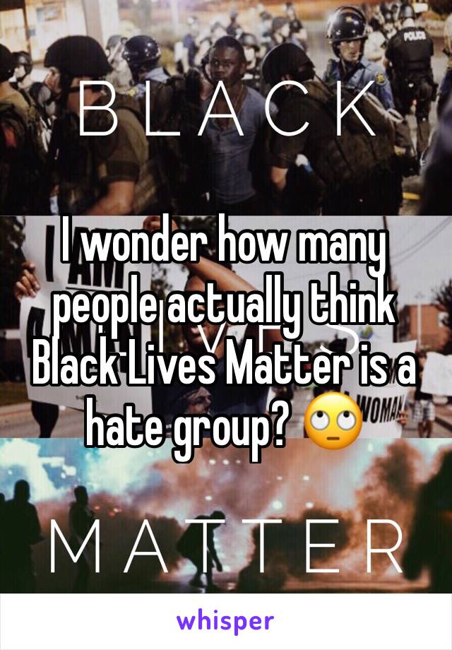 I wonder how many people actually think Black Lives Matter is a hate group? 🙄