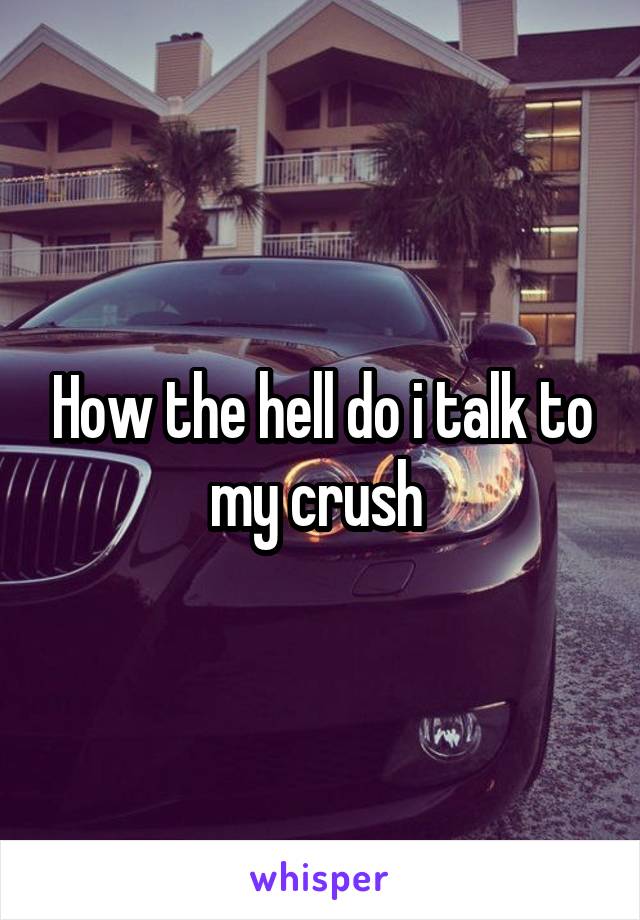 How the hell do i talk to my crush 