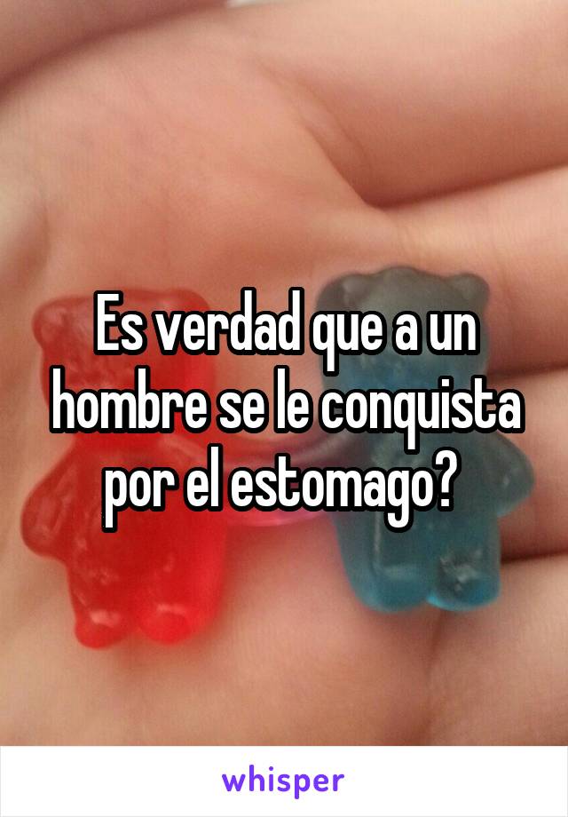 Es verdad que a un hombre se le conquista por el estomago? 