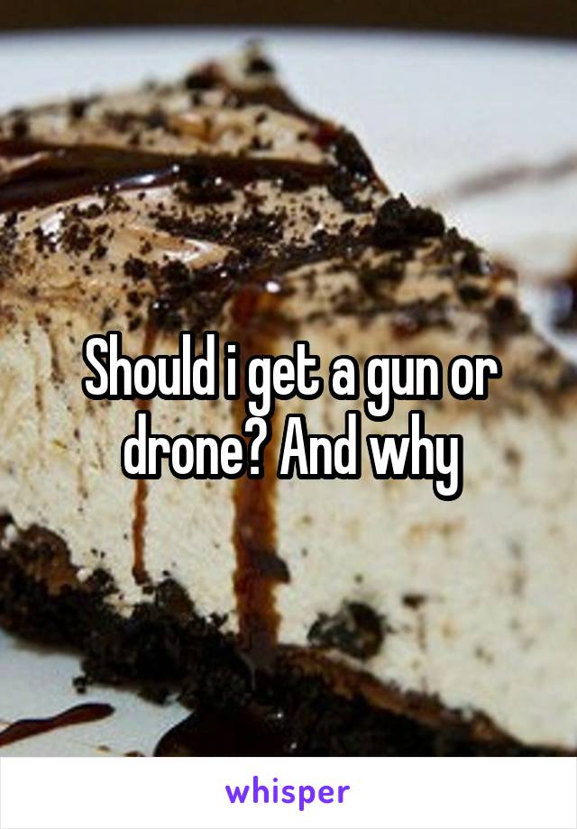 Should i get a gun or drone? And why