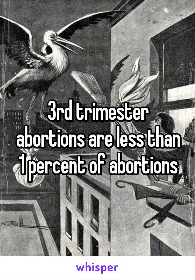 3rd trimester abortions are less than 1 percent of abortions