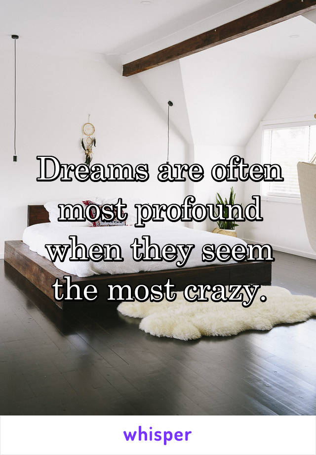 Dreams are often most profound when they seem the most crazy.