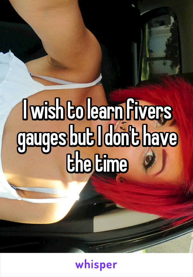 I wish to learn fivers gauges but I don't have the time