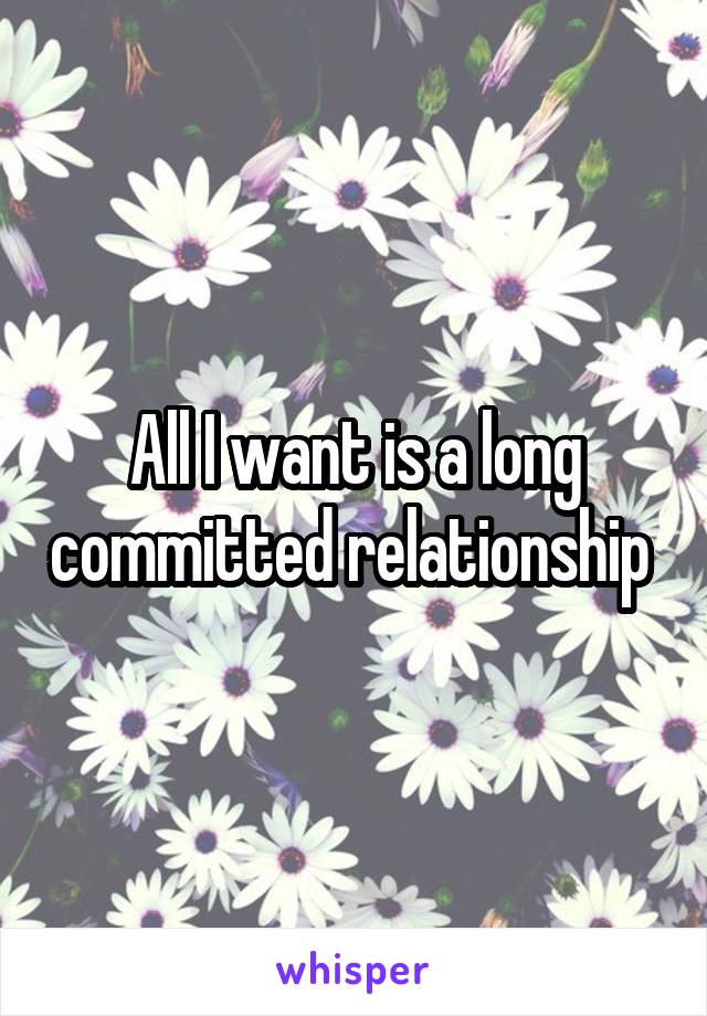 All I want is a long committed relationship 