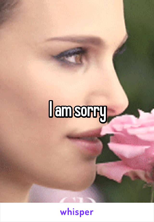 I am sorry