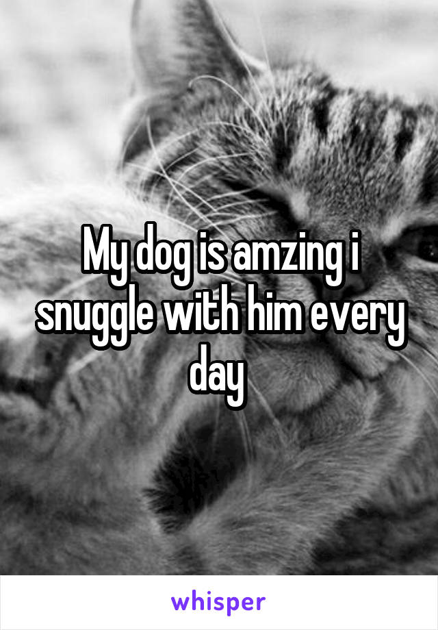 My dog is amzing i snuggle with him every day 