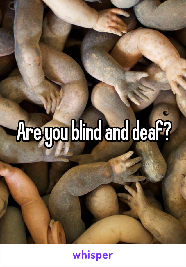 Are you blind and deaf?