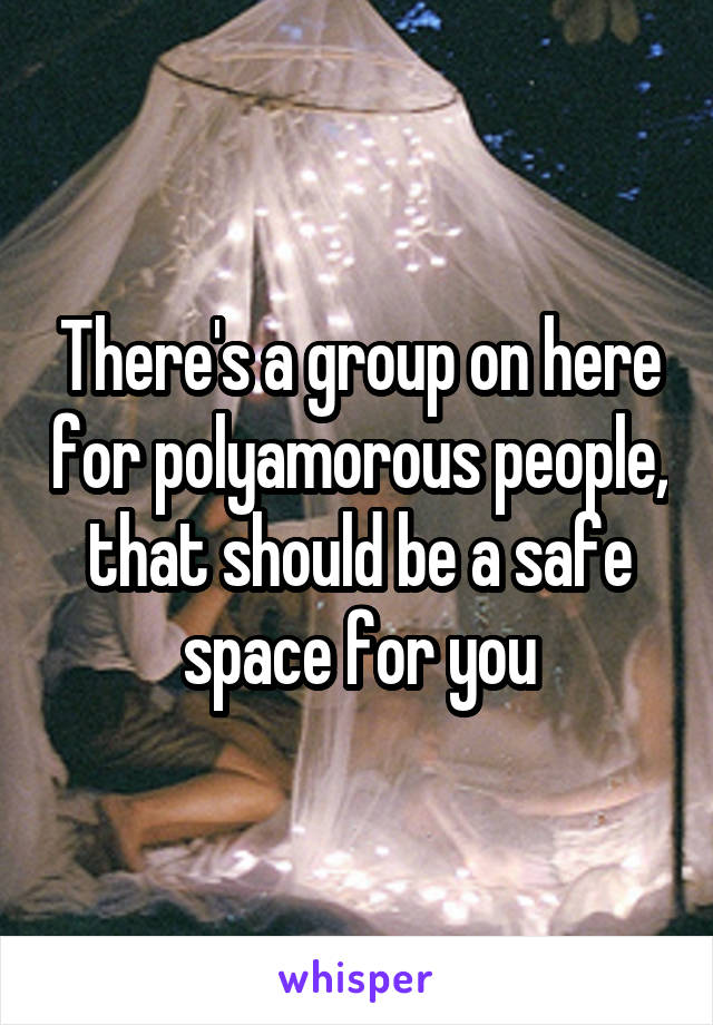 There's a group on here for polyamorous people, that should be a safe space for you