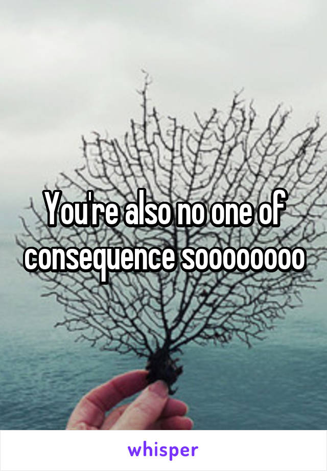 You're also no one of consequence soooooooo