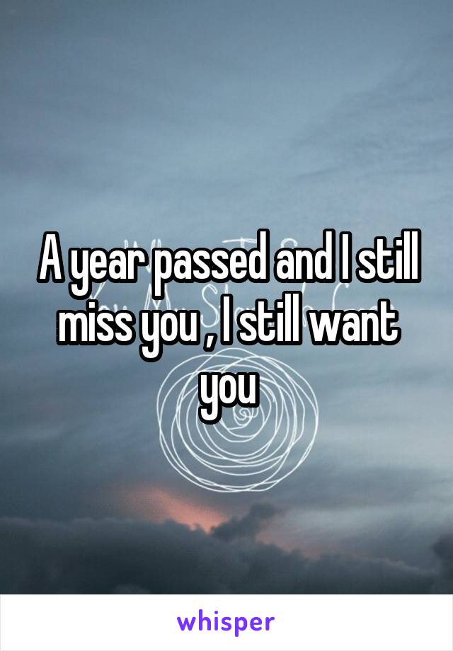 A year passed and I still miss you , I still want you