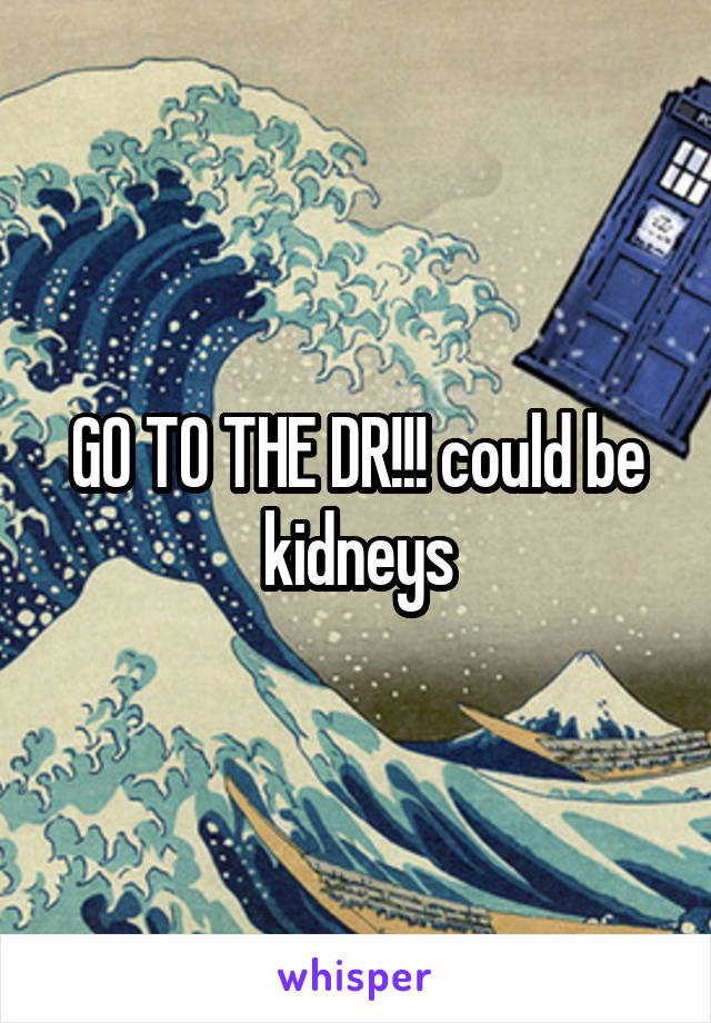 GO TO THE DR!!! could be kidneys