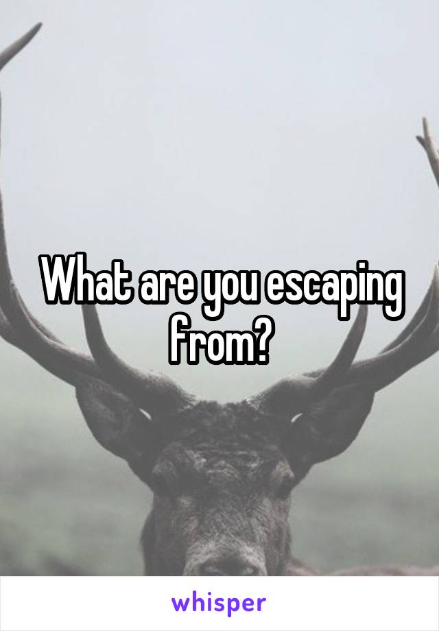 What are you escaping from?