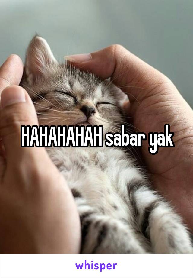 HAHAHAHAH sabar yak