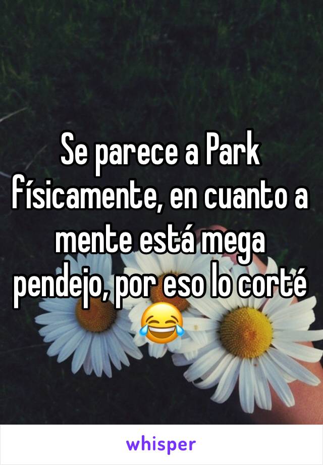 Se parece a Park físicamente, en cuanto a mente está mega pendejo, por eso lo corté 😂